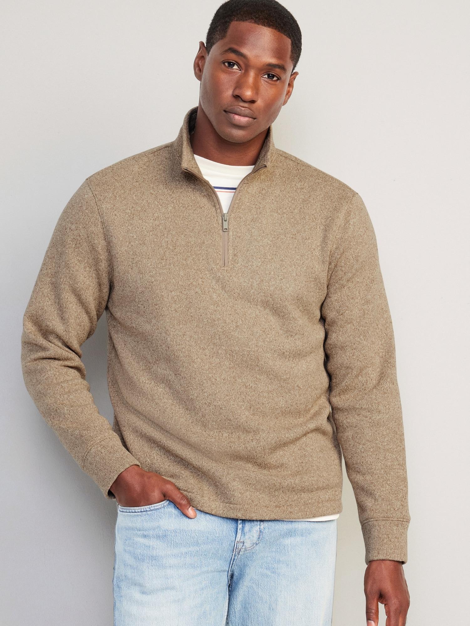 Sweater-Knit 1/4-Zip Pullover for Men Product Image