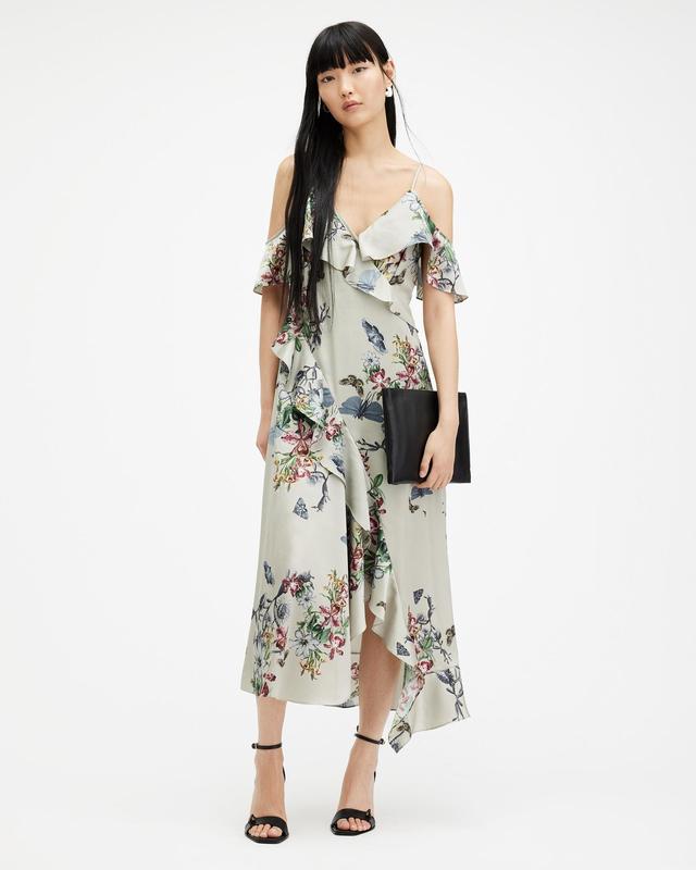 Orion V-Neck Floral Print Midi Dress Product Image