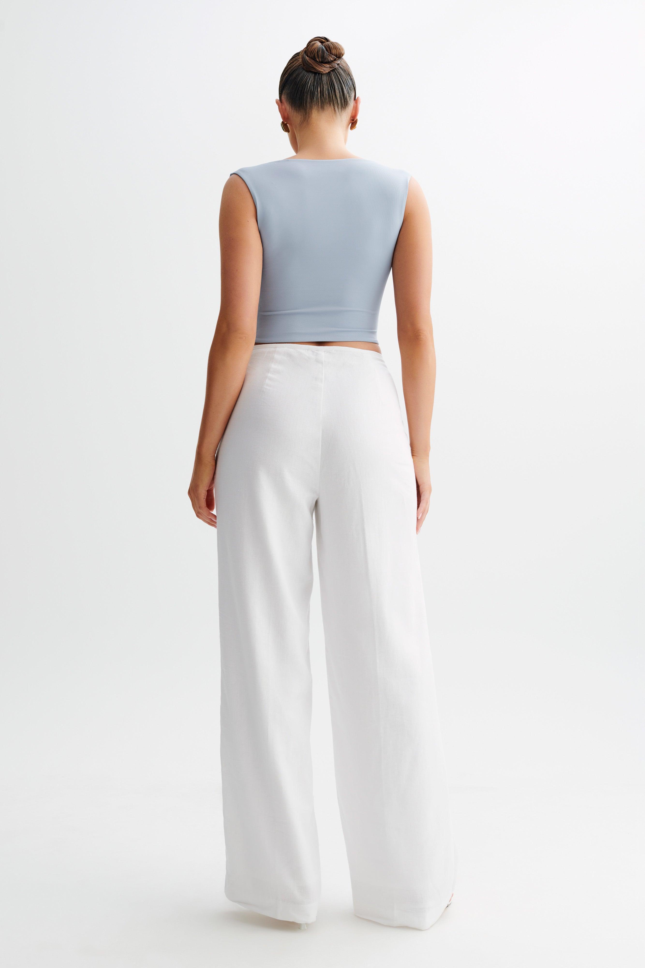 Linley Recycled Nylon Cropped Top - Dusty Blue Product Image