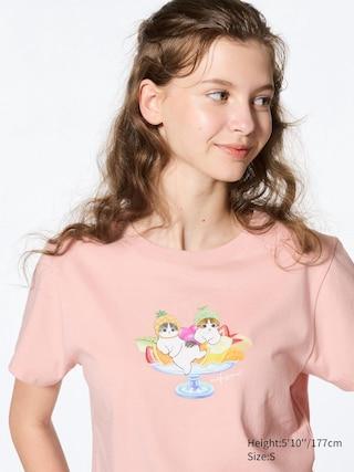 Womens Mofusand Fruits Paradise Ut (Short-Sleeve Graphic T-Shirt) Pink Small UNIQLO US Product Image