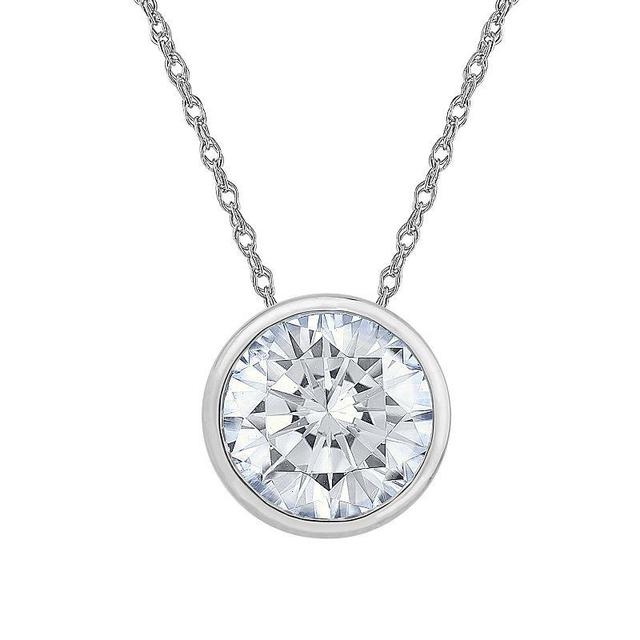 Diamond Medley 14k White Gold 1 Carat T.W. Lab-Grown Diamond Solitaire Pendant Necklace, Womens 14k Whgold Product Image