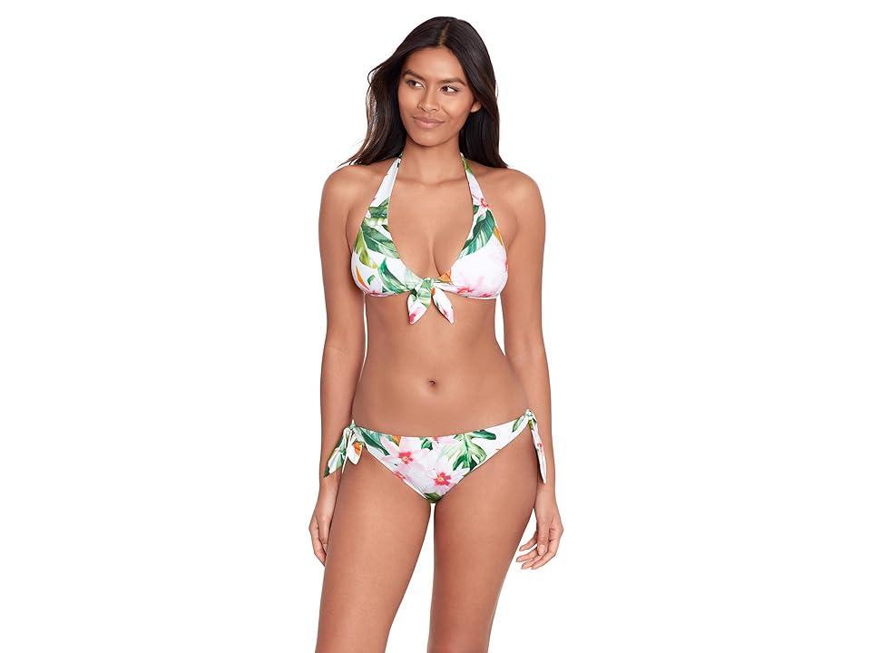 LAUREN Ralph Lauren Watercolor Tropical Floral Side Tie Scoop Hipster (Multicolor) Women's Swimwear Product Image