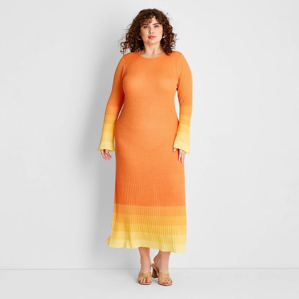 Womens Long Sleeve Open Back Maxi Dress - Future Collective with Jenee Naylor Ombre product image