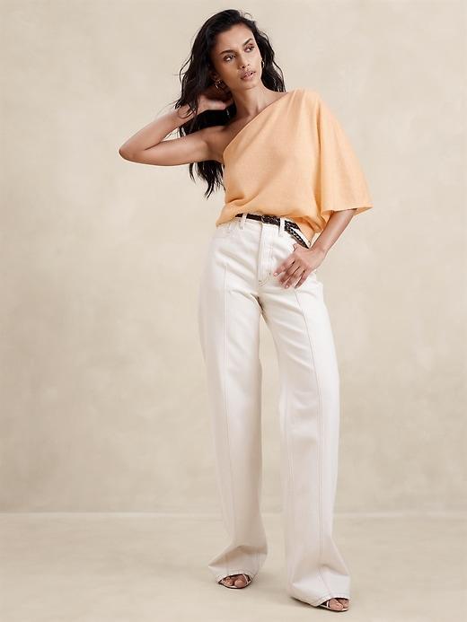 Cashmere-Linen One-Shoulder Sweater Product Image