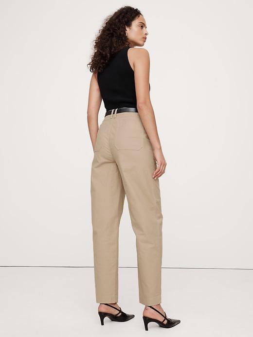 High-Rise Slim Barrel Utility Cropped Chino Product Image