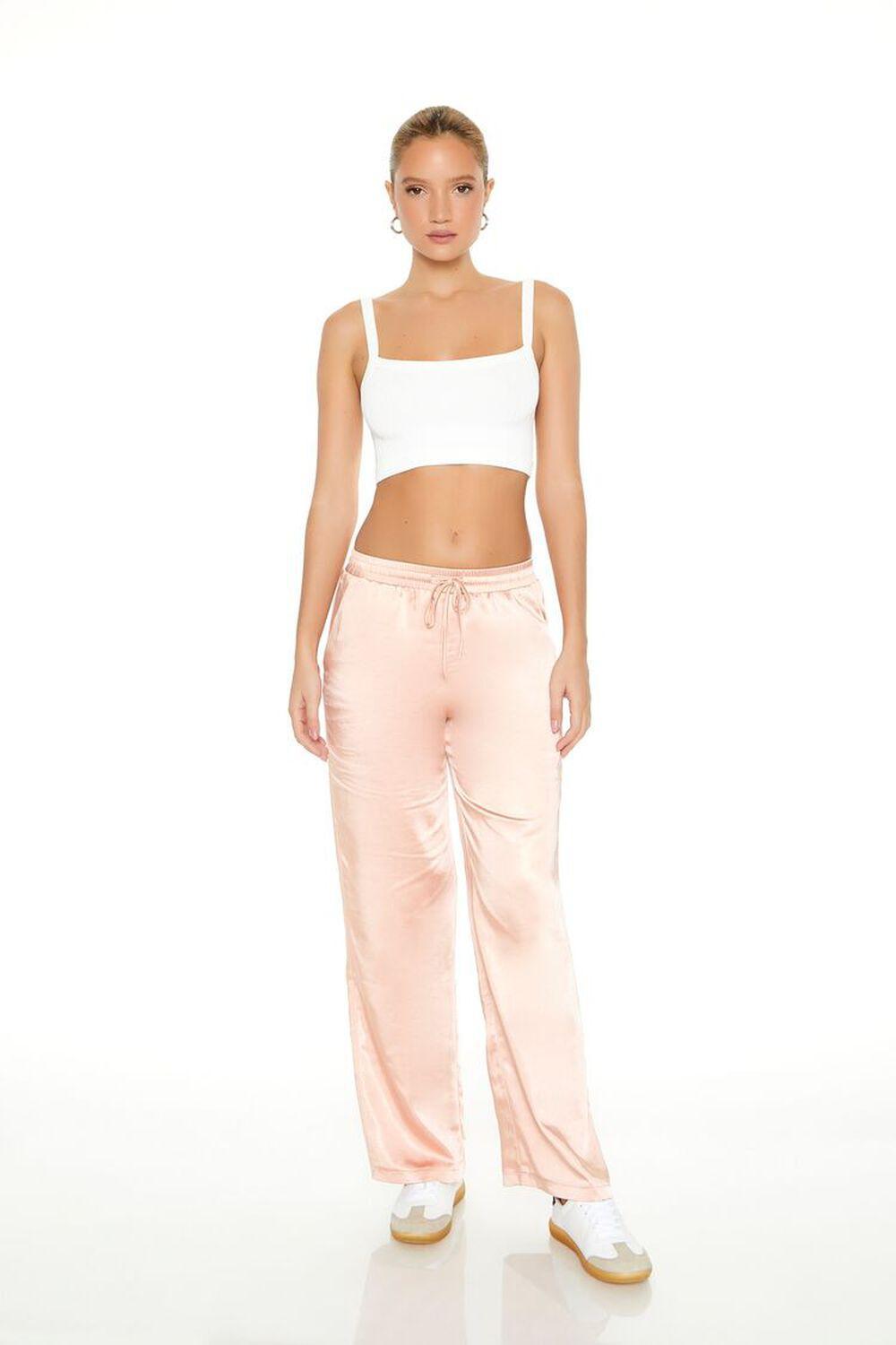 Satin Drawstring Wide-Leg Pants | Forever 21 Product Image