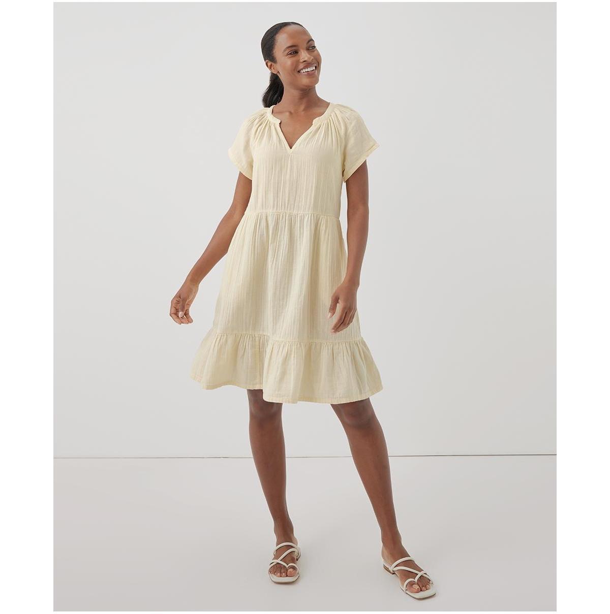 Womens Coastal Double Gauze Throw-And-Go Dress M Product Image