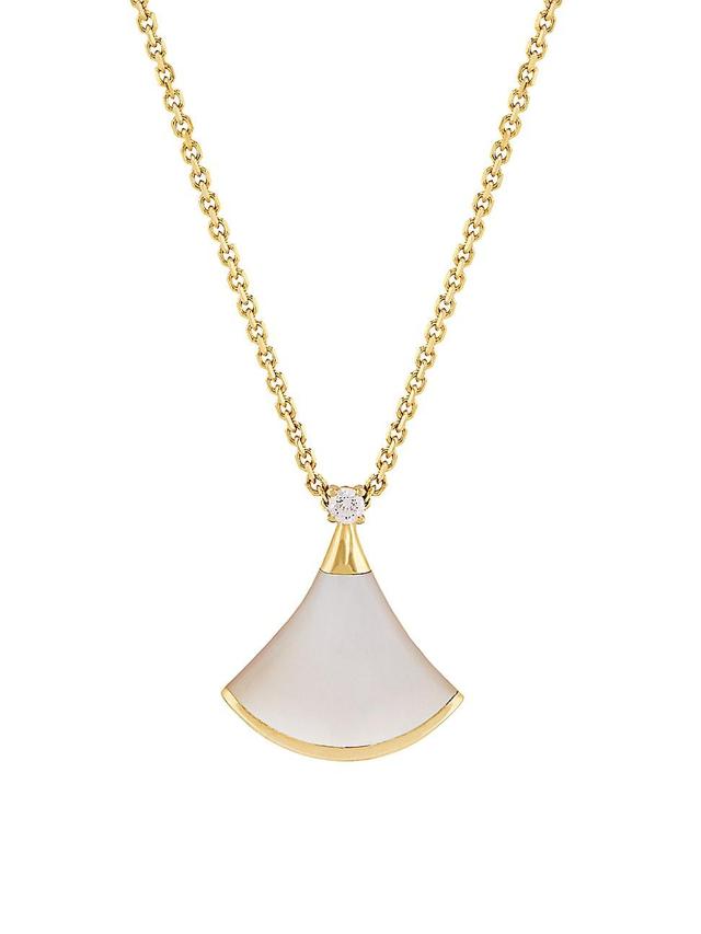 Womens Divas Dream 18K Yellow Gold, Mother-Of-Pearl, & Diamond Pendant Necklace Product Image