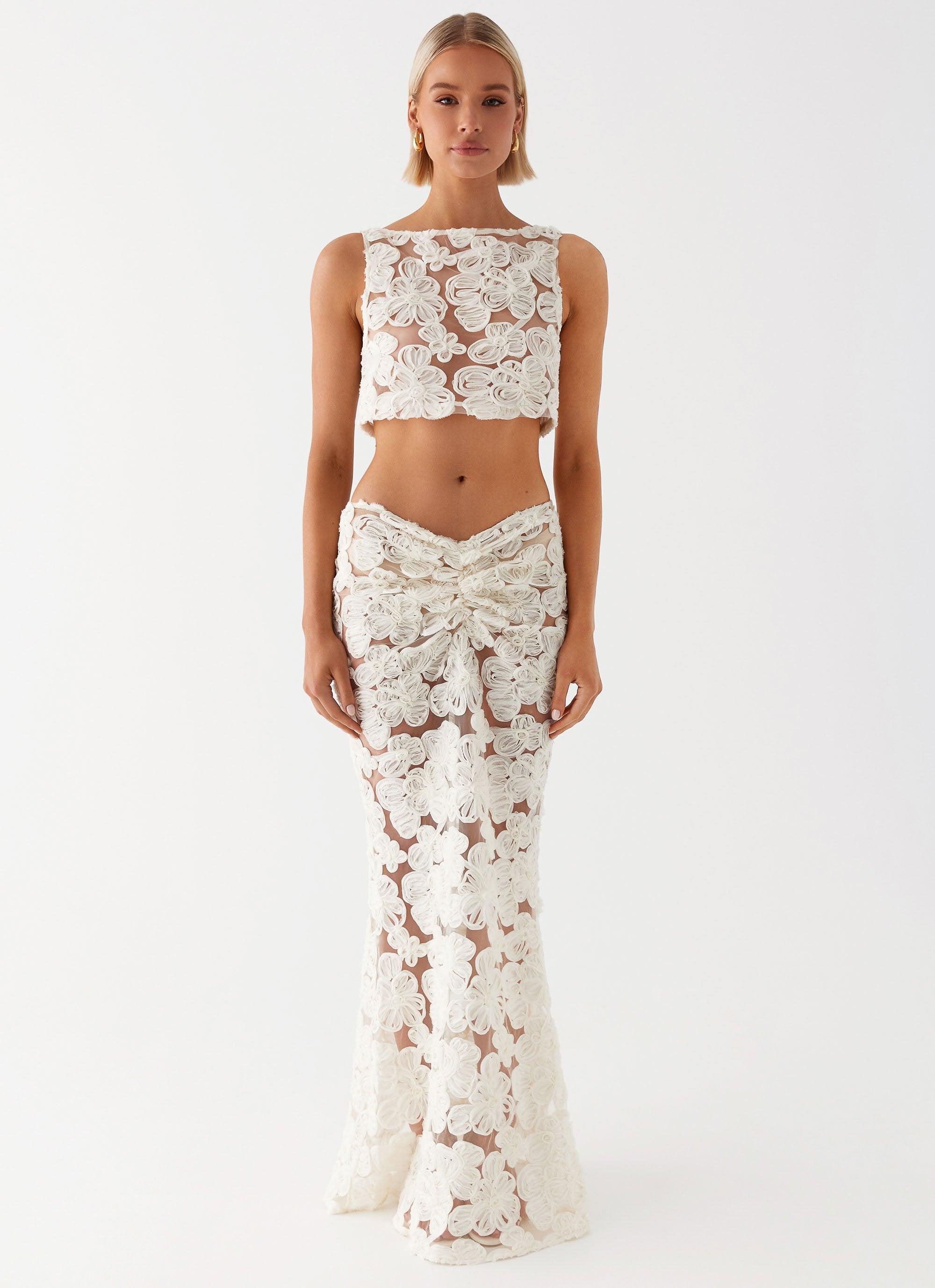 Fiorella Floret Maxi Skirt - Ivory Product Image