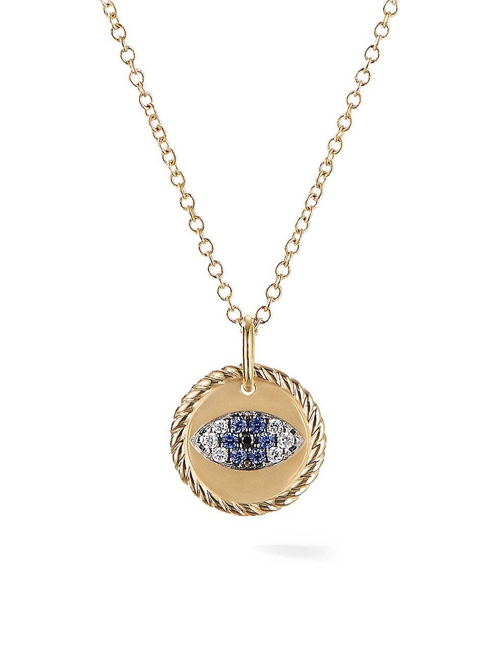 Womens Cable Collectibles Evil Eye Charm Necklace In 18K Yellow Gold With Diamonds Product Image