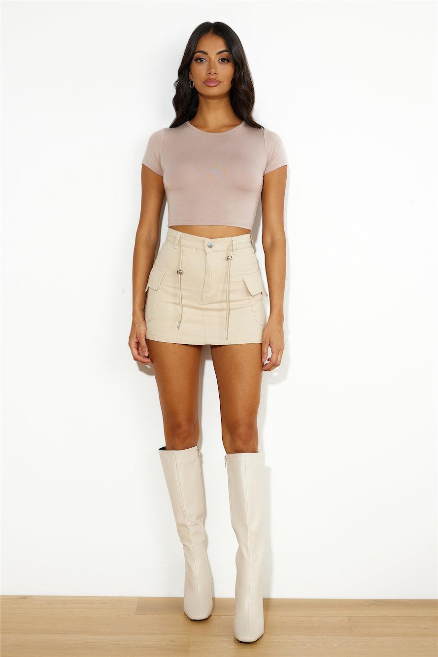 Always Trending Mini Skirt Beige Product Image