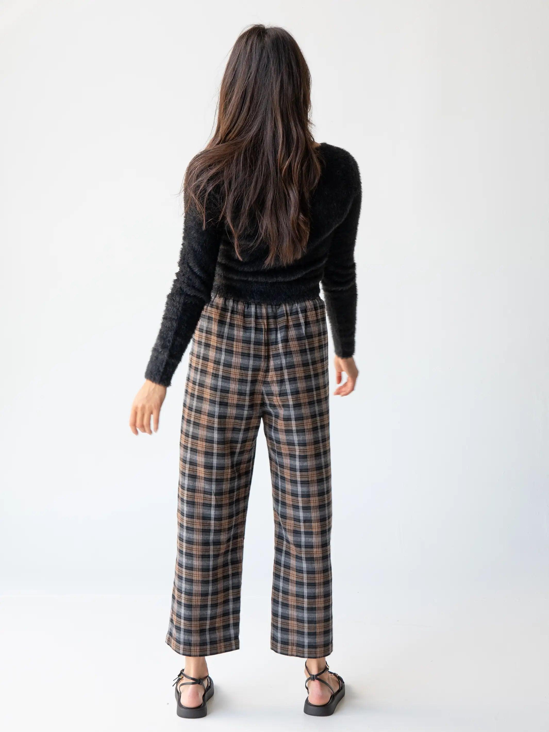 Beckett Flannel Pant - Brown Grey Plaid Product Image