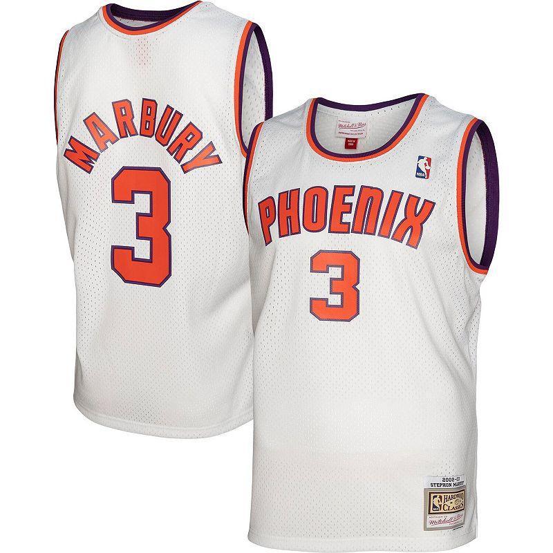 Mens Mitchell & Ness Stephon Marbury White Phoenix Suns 2002-03 Hardwood Classics Swingman Jersey Product Image