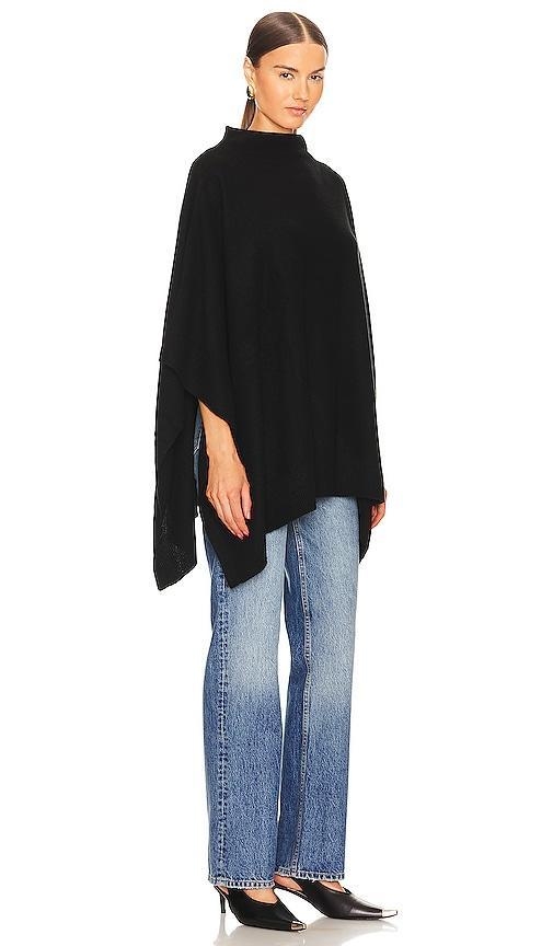 VINCE Women's Boiled Cashmere Funnel Neck Poncho In Black Product Image