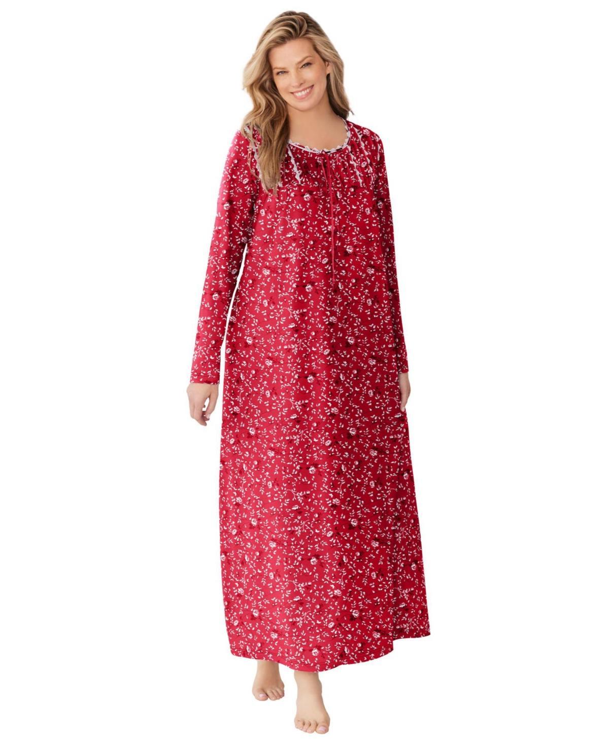 Dreams & Co. Womens Floral Knit Gown Product Image