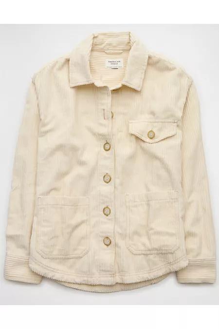 AE Corduroy Cropped Shacket Women's Product Image