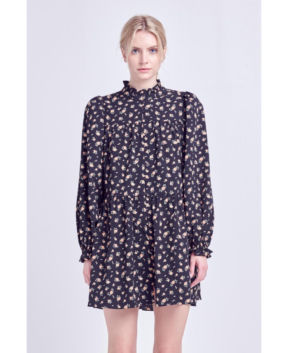 English Factory Womens Floral Tiered Mini Dress Product Image