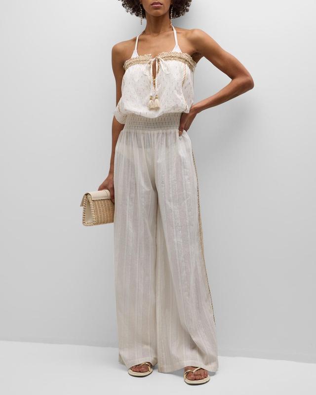 Briar Strapless Embroidered Jumpsuit Product Image