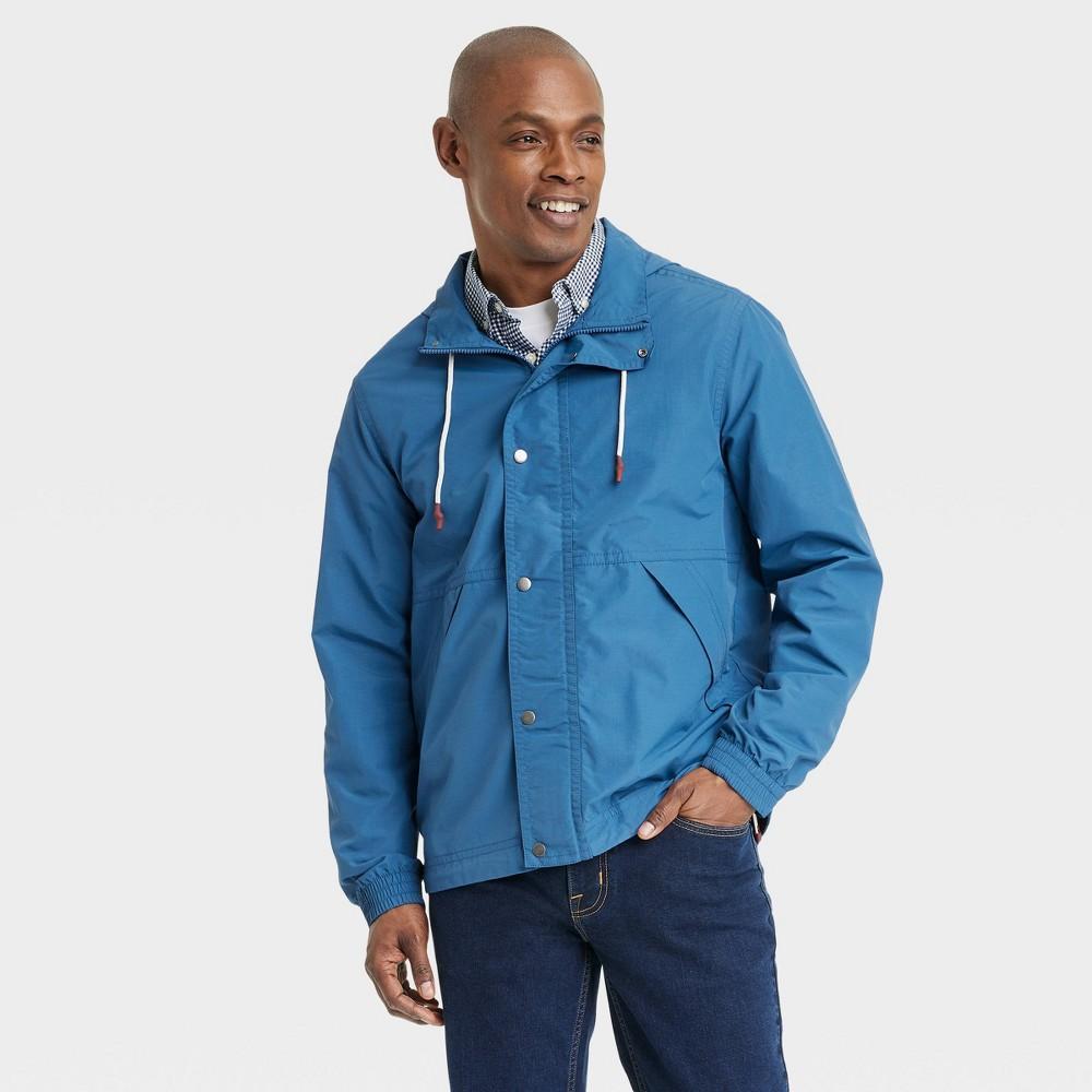 Mens Ripstop Rain Jacket - Goodfellow & Co Blue XL Product Image