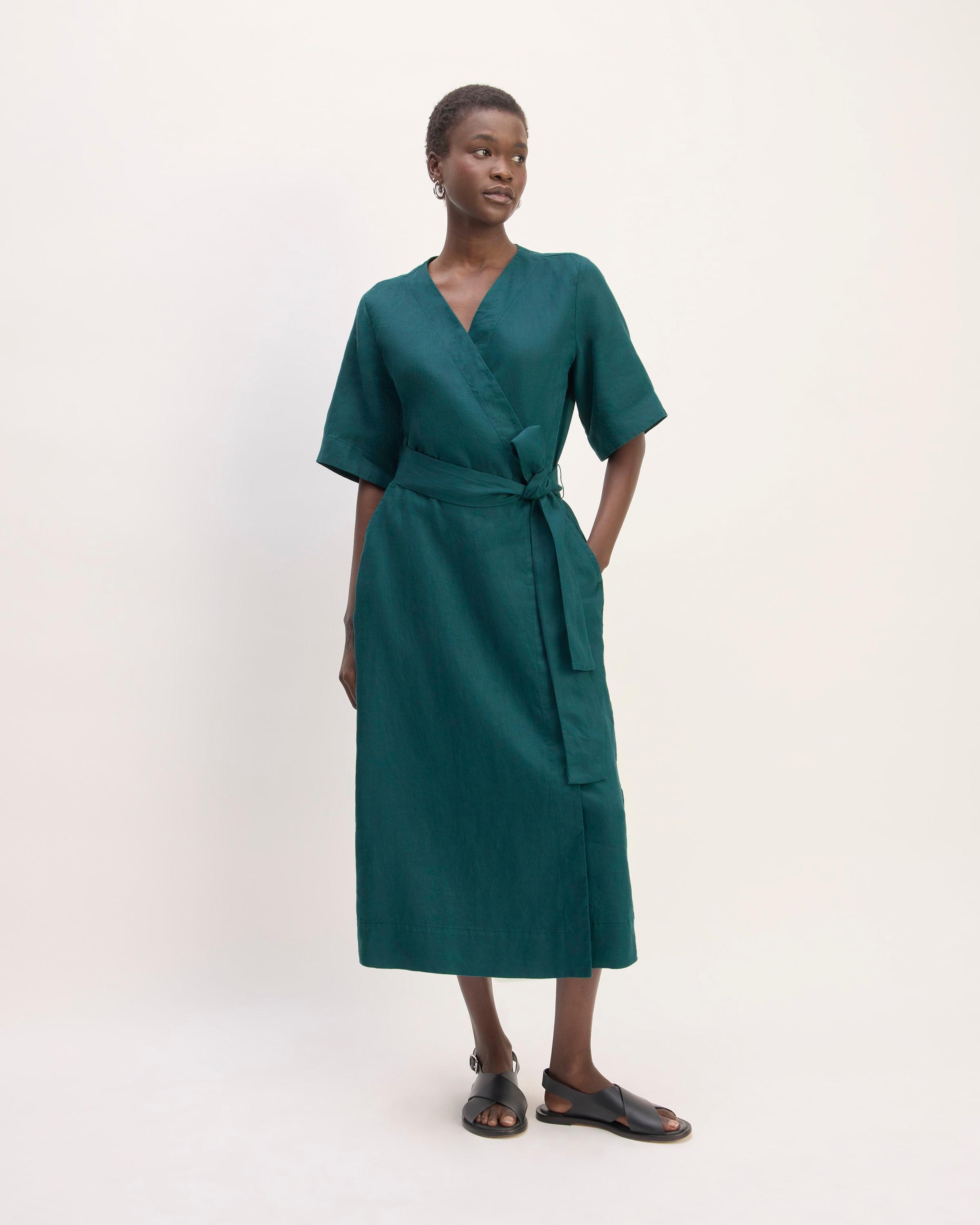 The Wrap Dress in Linen Product Image