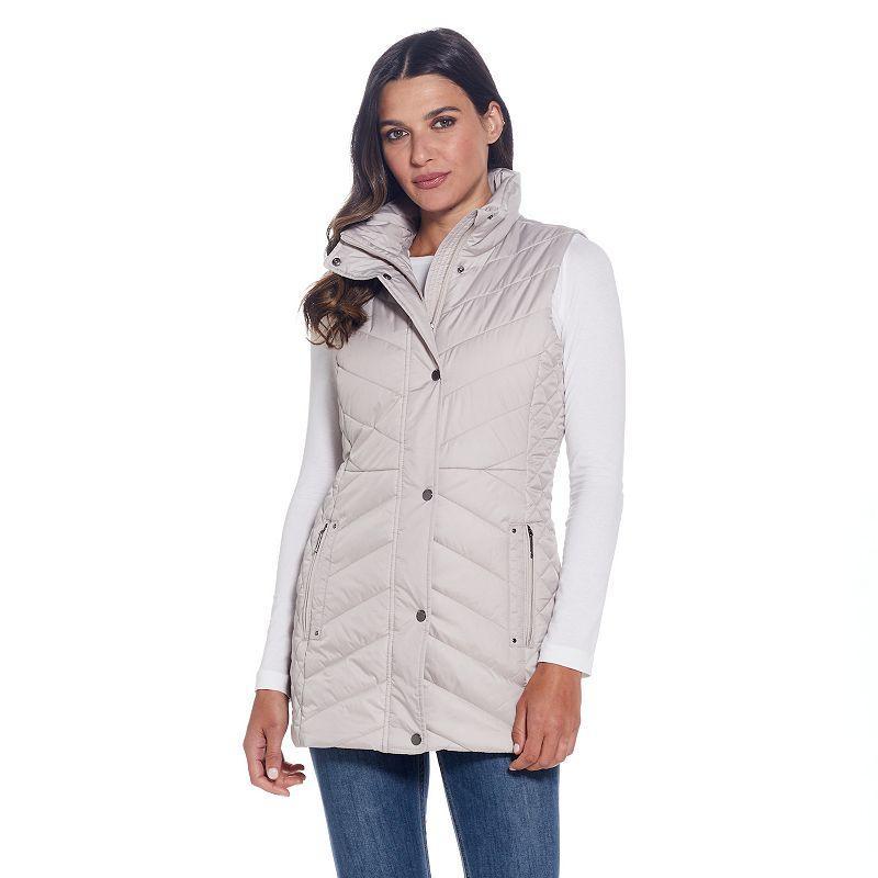 Womens Weathercast Quilted Long Puffer Vest Product Image