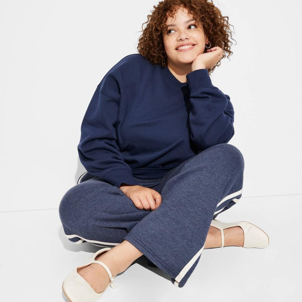 Womens Cropped Sweatshirt - Wild Fable Navy Blue 4X Product Image