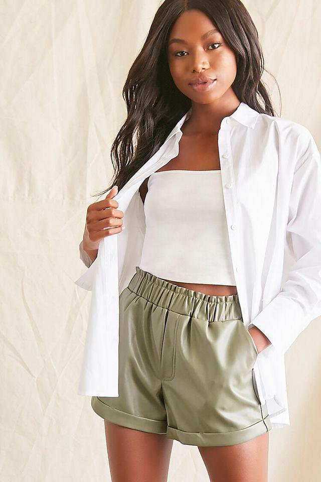 Faux Leather High-Waist Shorts | Forever 21 Product Image