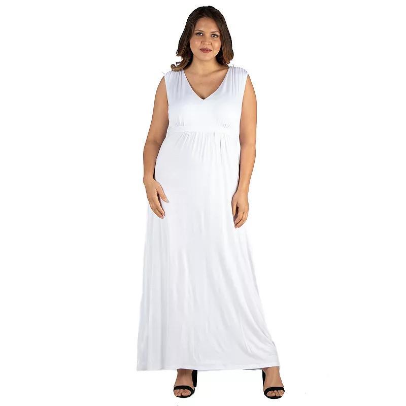 Plus Size 24seven Comfort Apparel Sleeveless Empire Waist Maxi Dress, Womens Product Image