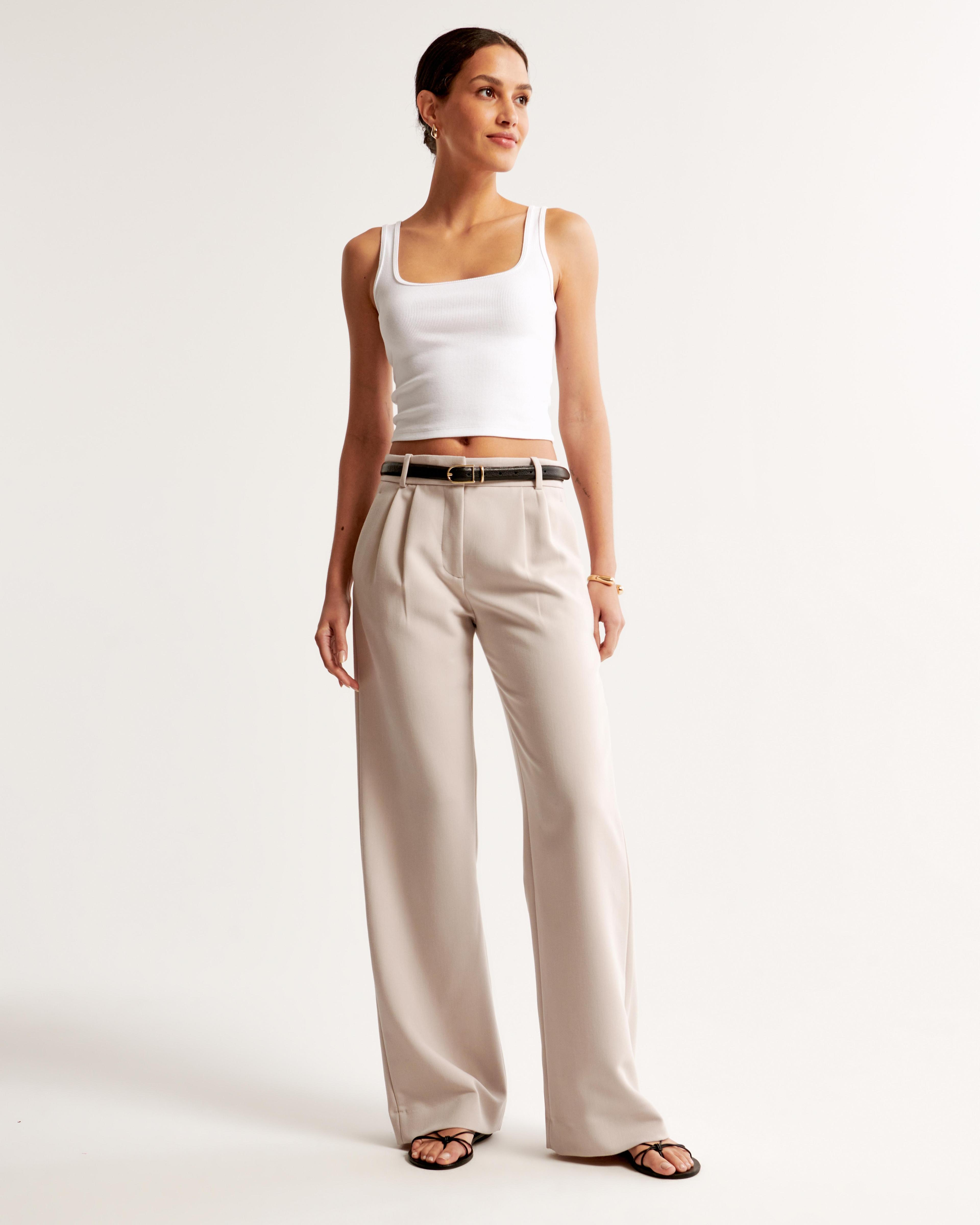 A&F Sloane Low Rise Tailored Wide Leg Pant Product Image