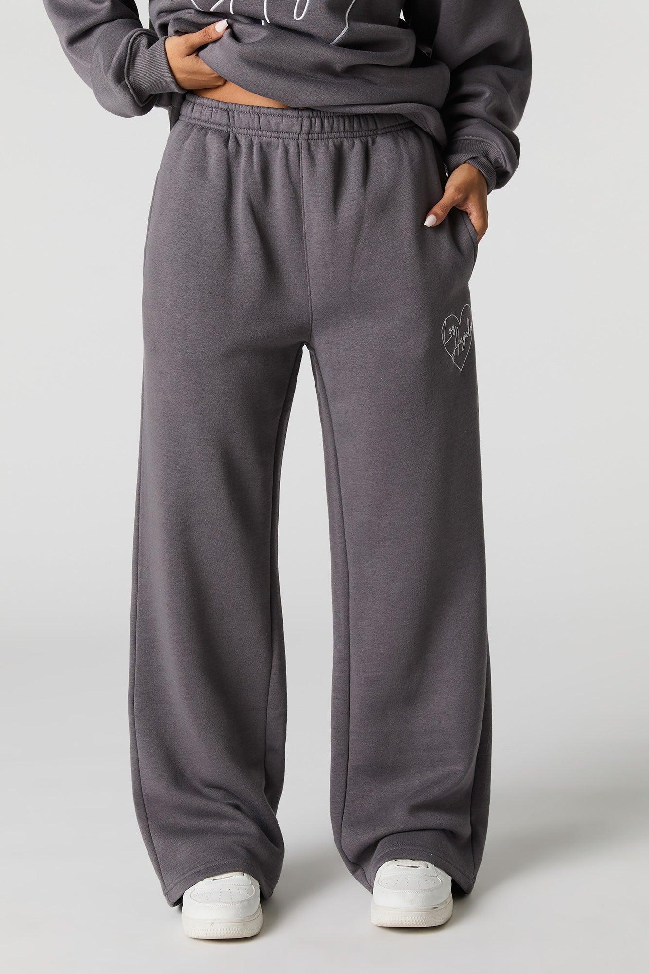 Graphic Fleece Wide Leg Sweatpant Female Product Image