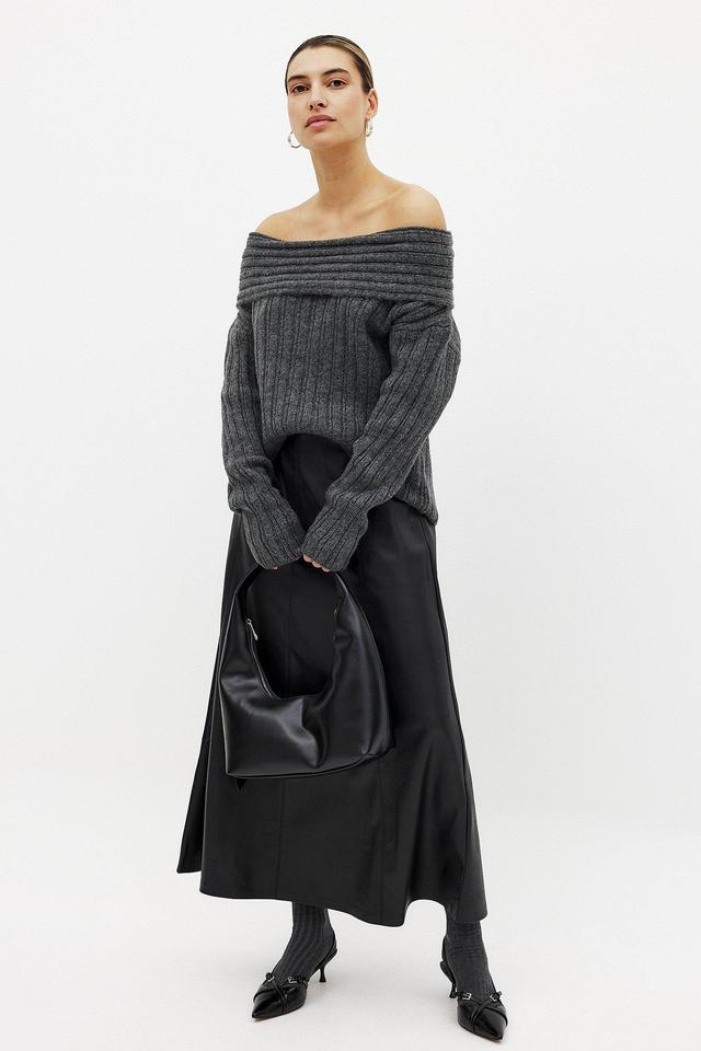 Knitted Off Shoulder Sweater Product Image