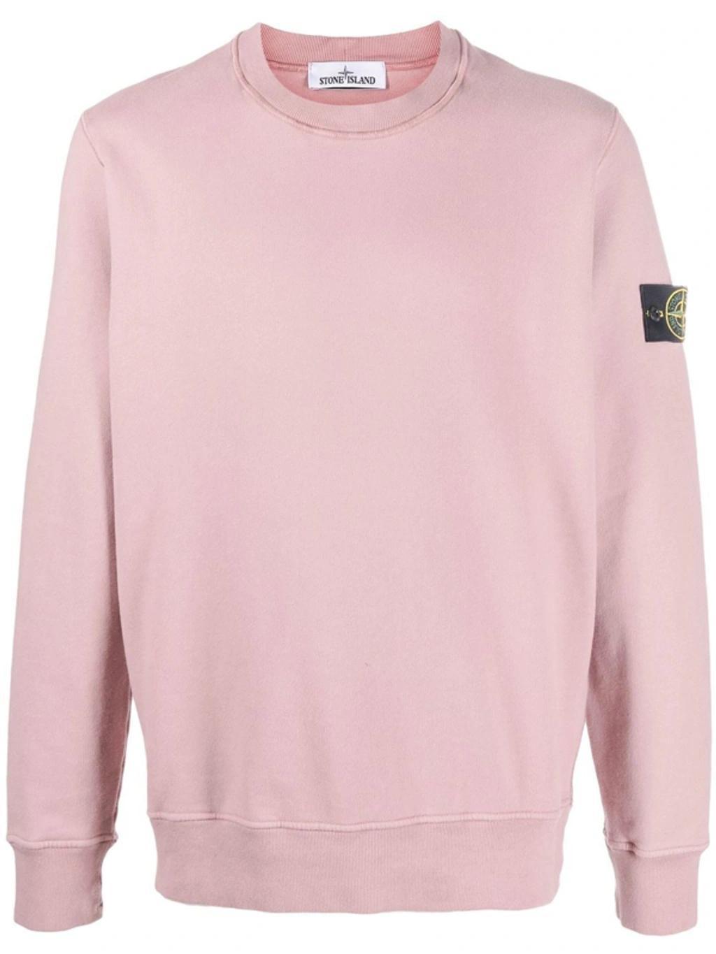 Compass-patch Crewneck Sweatshirt In Pink Product Image