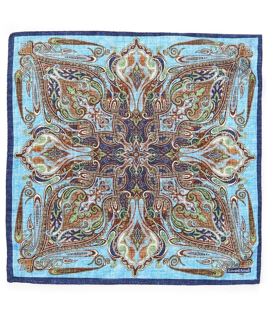 Edward Armah Paisley Reversible Silk Pocket Square Product Image