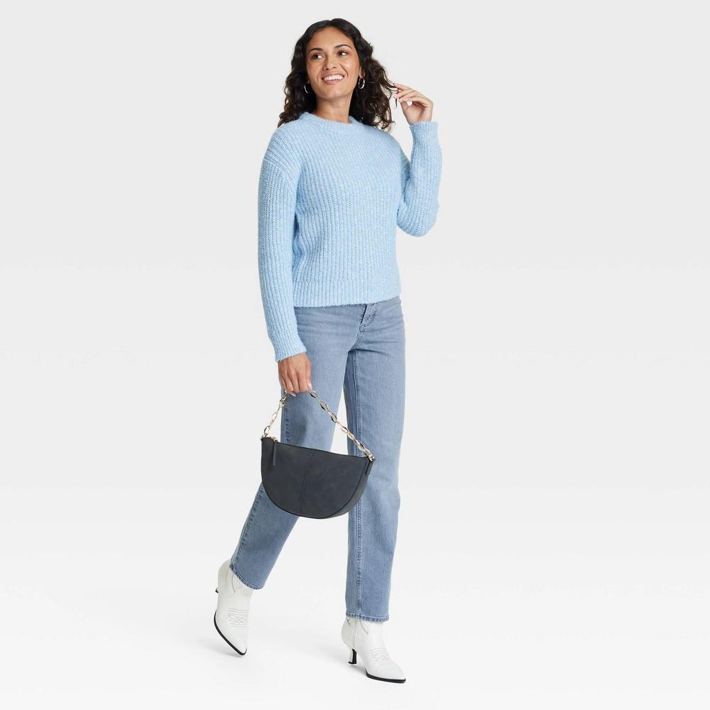 Women's Crewneck Pullover Sweater - Universal Thread™ Blue S Product Image