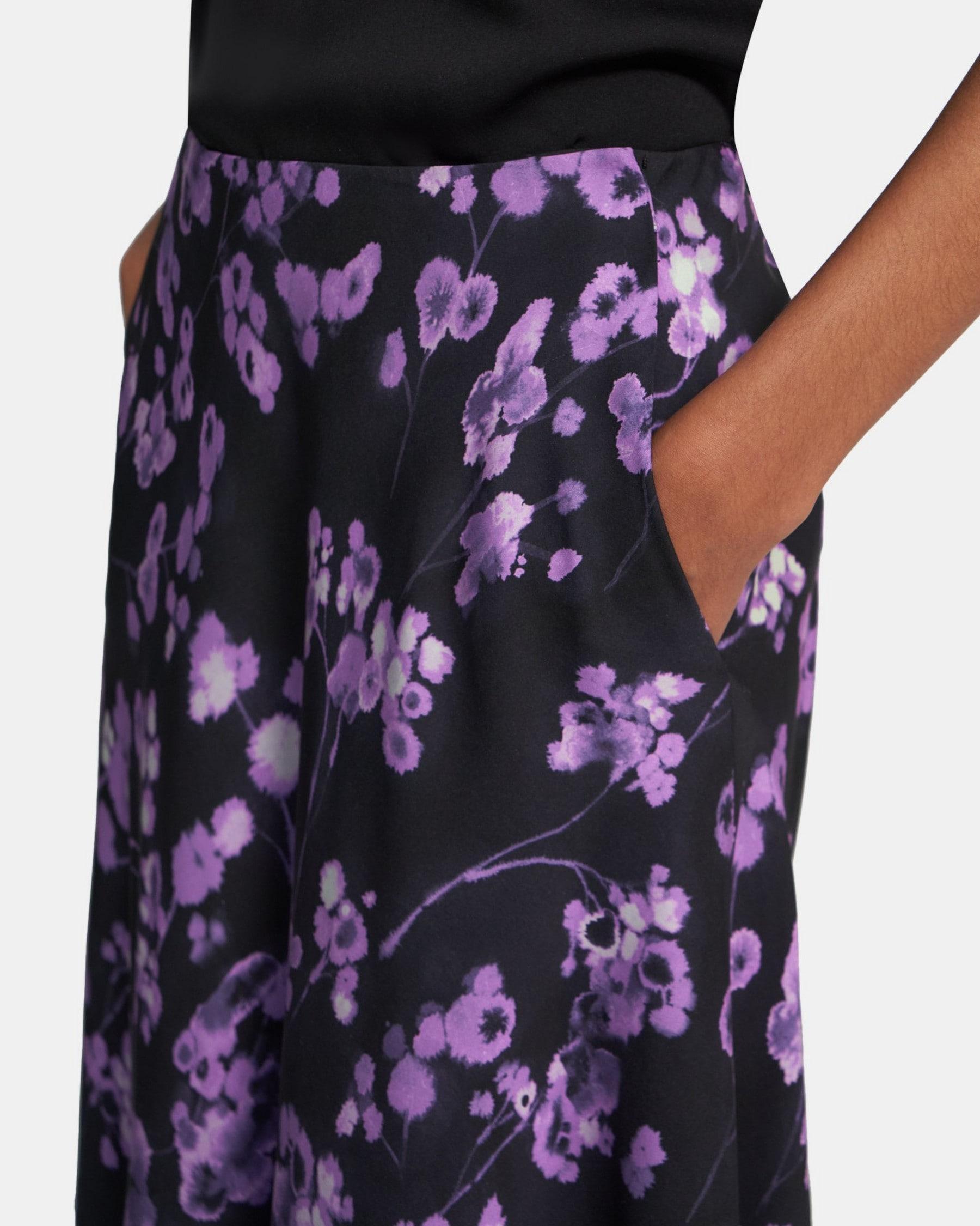 Asymmetrical Floral Silk Georgette Skirt Product Image