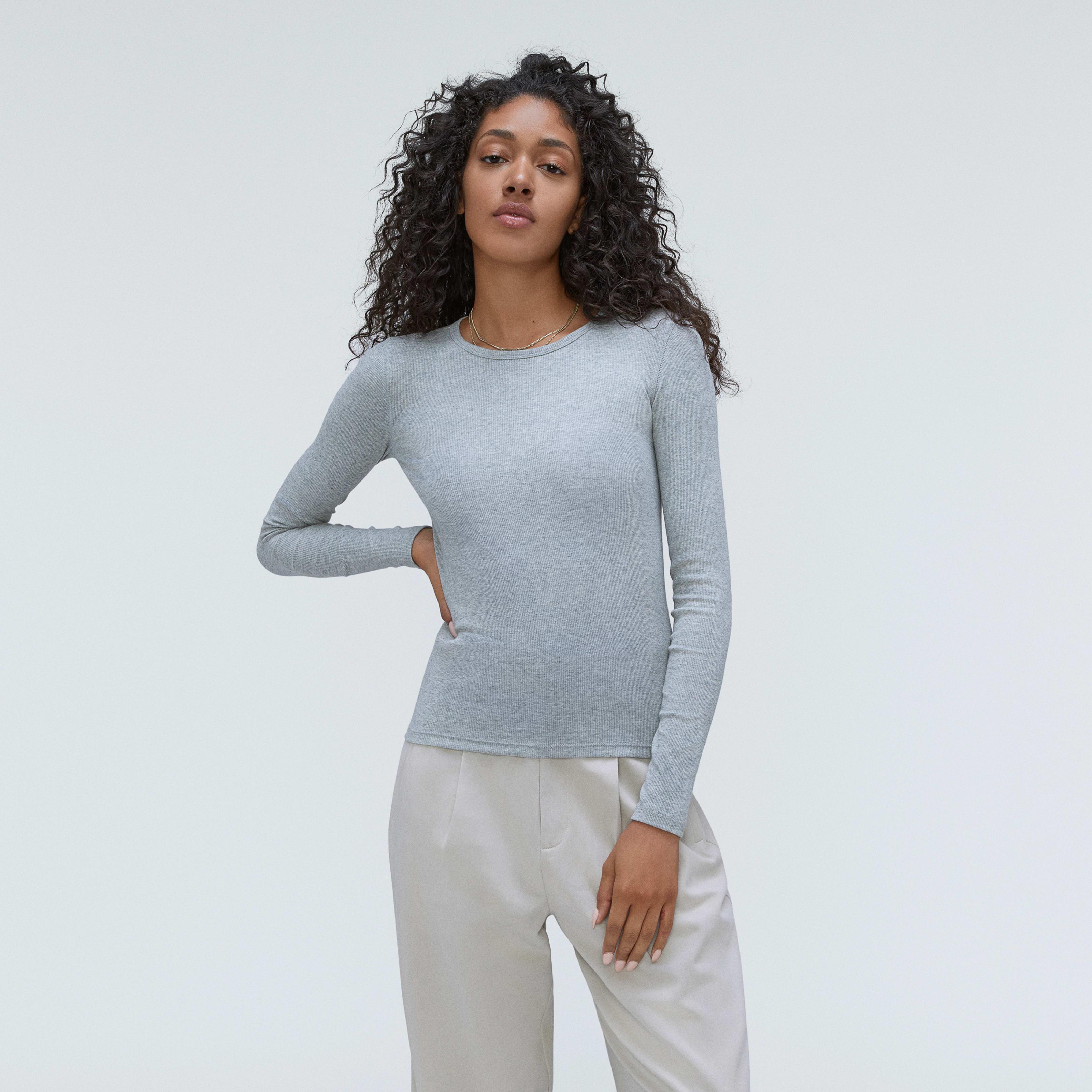 Womens Pima Micro-Rib Long-Sleeve Crew Sweater by Everlane Product Image