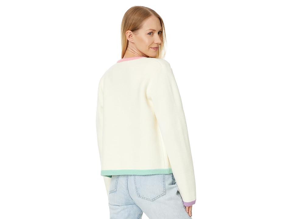 English Factory Color Block Sweater Cardigan (Off Women's Sweater Product Image