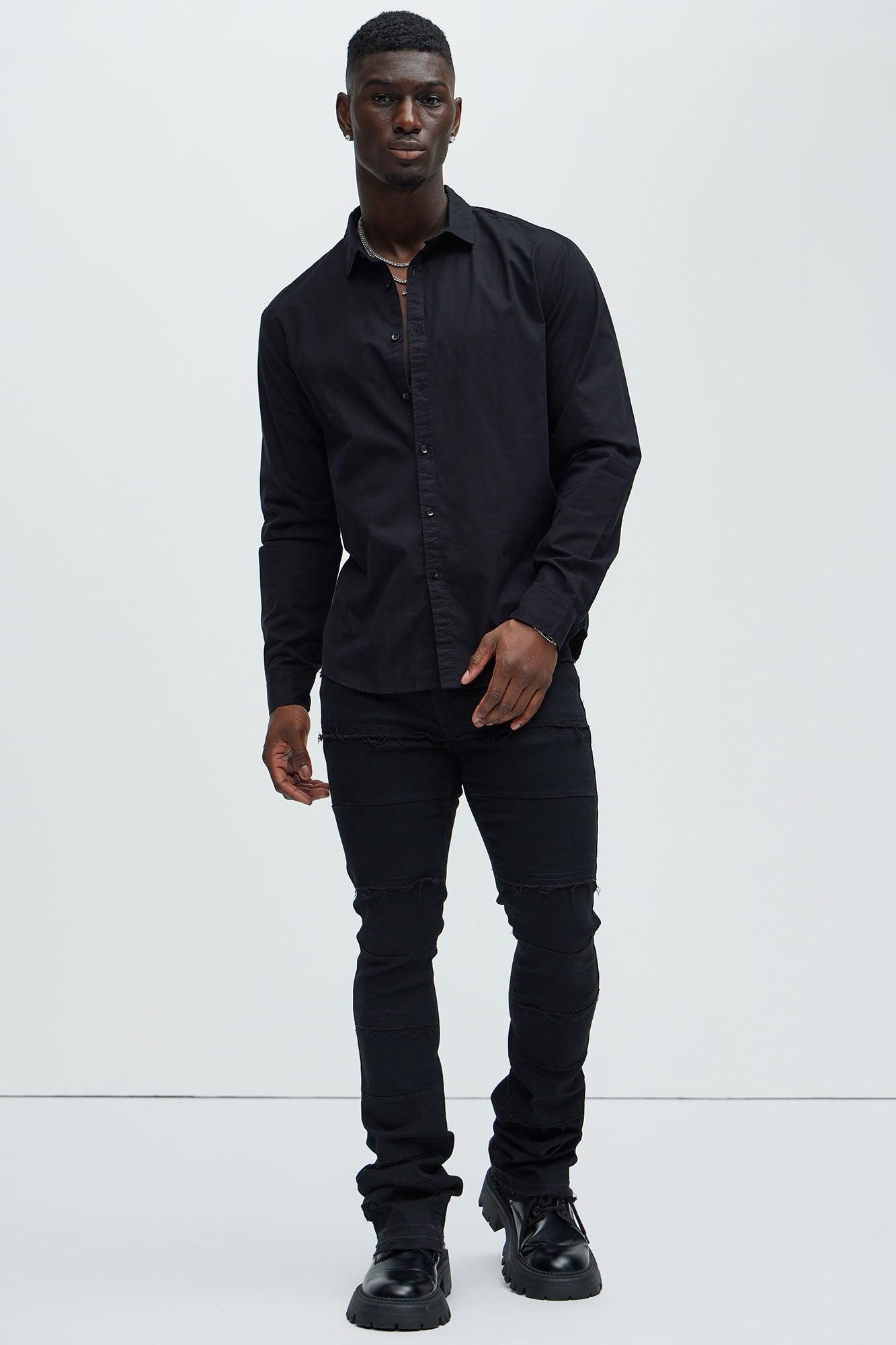 Ryland Button Up Shirt - Black Product Image