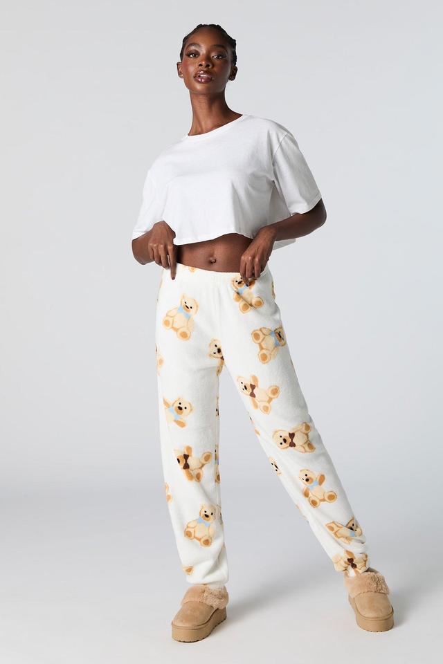 Printed Plush Pajama Pant Female Product Image