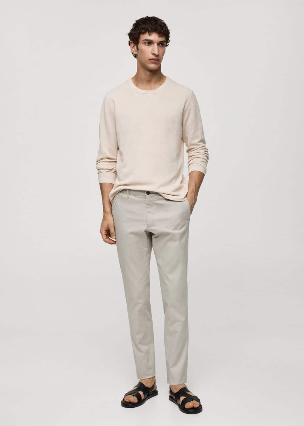 MANGO MAN - Slim fit serge chino trousers greyMen Product Image