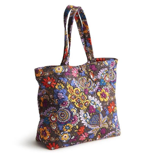 Vera Bradley Original Tote Bag Women in Colorful Bouquet Brown/Purple Product Image