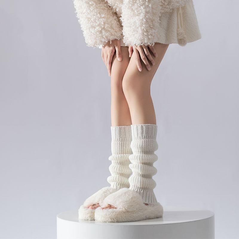 Plain Chunky Knit Leg Warmers Product Image