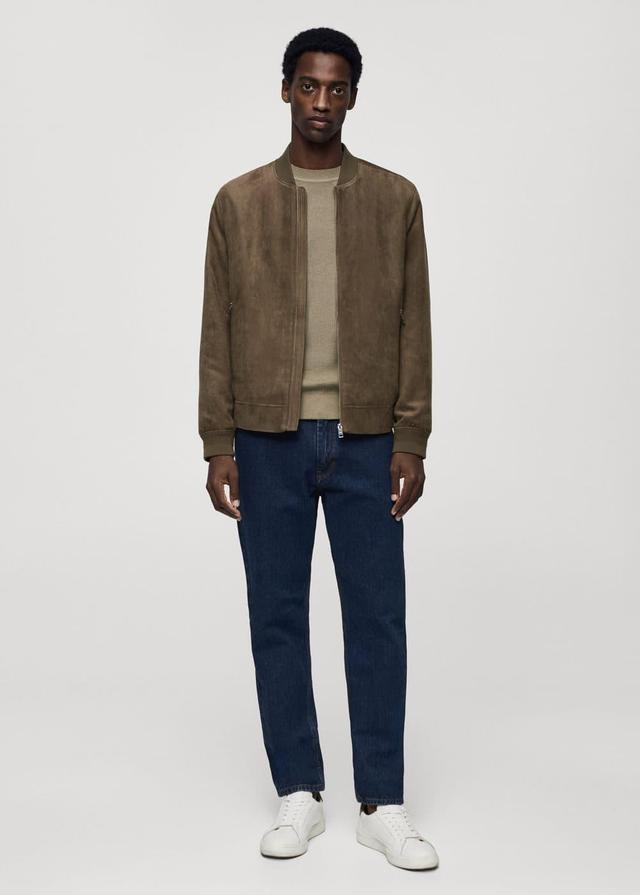 MANGO MAN - Suede-effect bomber jacket medium brownMen Product Image