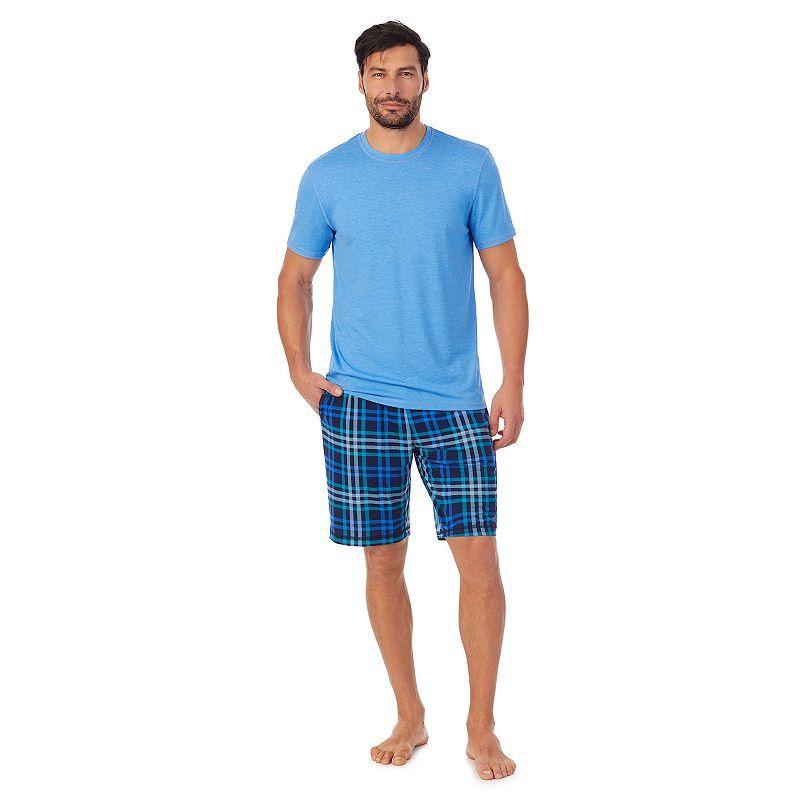 Mens Cuddl Duds Short Sleeve Pajama Tee & Printed Pajama Shorts Set Product Image