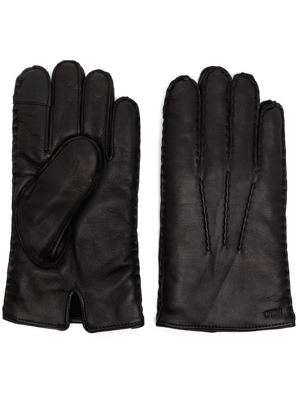 POLO RALPH LAUREN Cashmere Lined Leather Gloves In Black Product Image