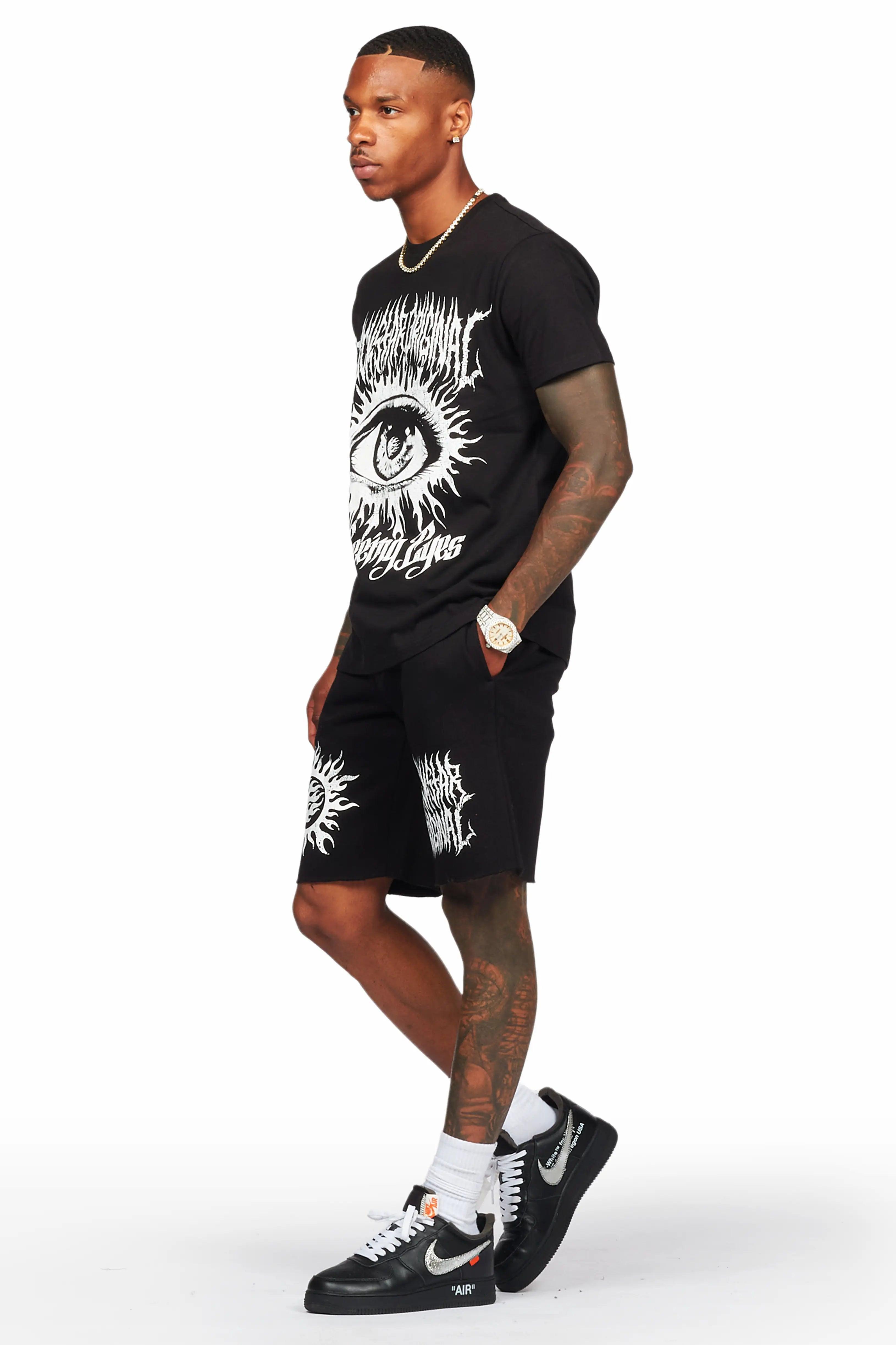 Bolk Black T-Shirt/Short Set Male Product Image