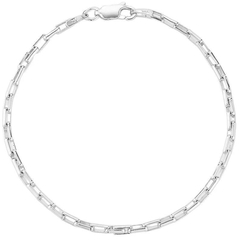 Sunkissed Sterling Square Link Bracelet, Womens Silver Tone Product Image