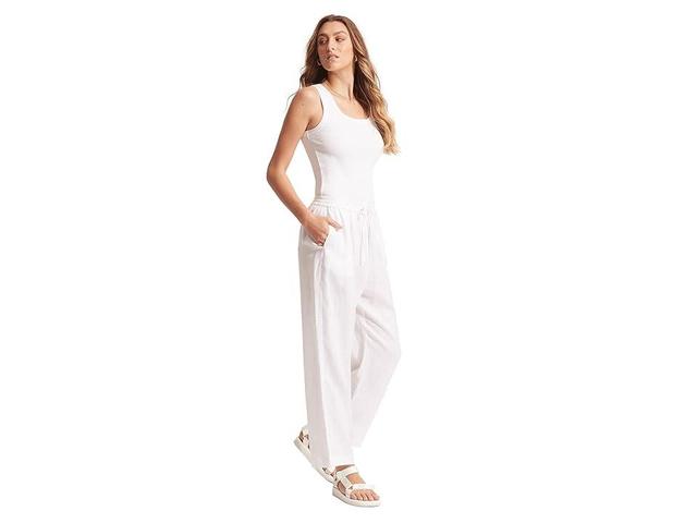 Seafolly Beach Edit Linen Pants (White) Women's Swimwear Product Image