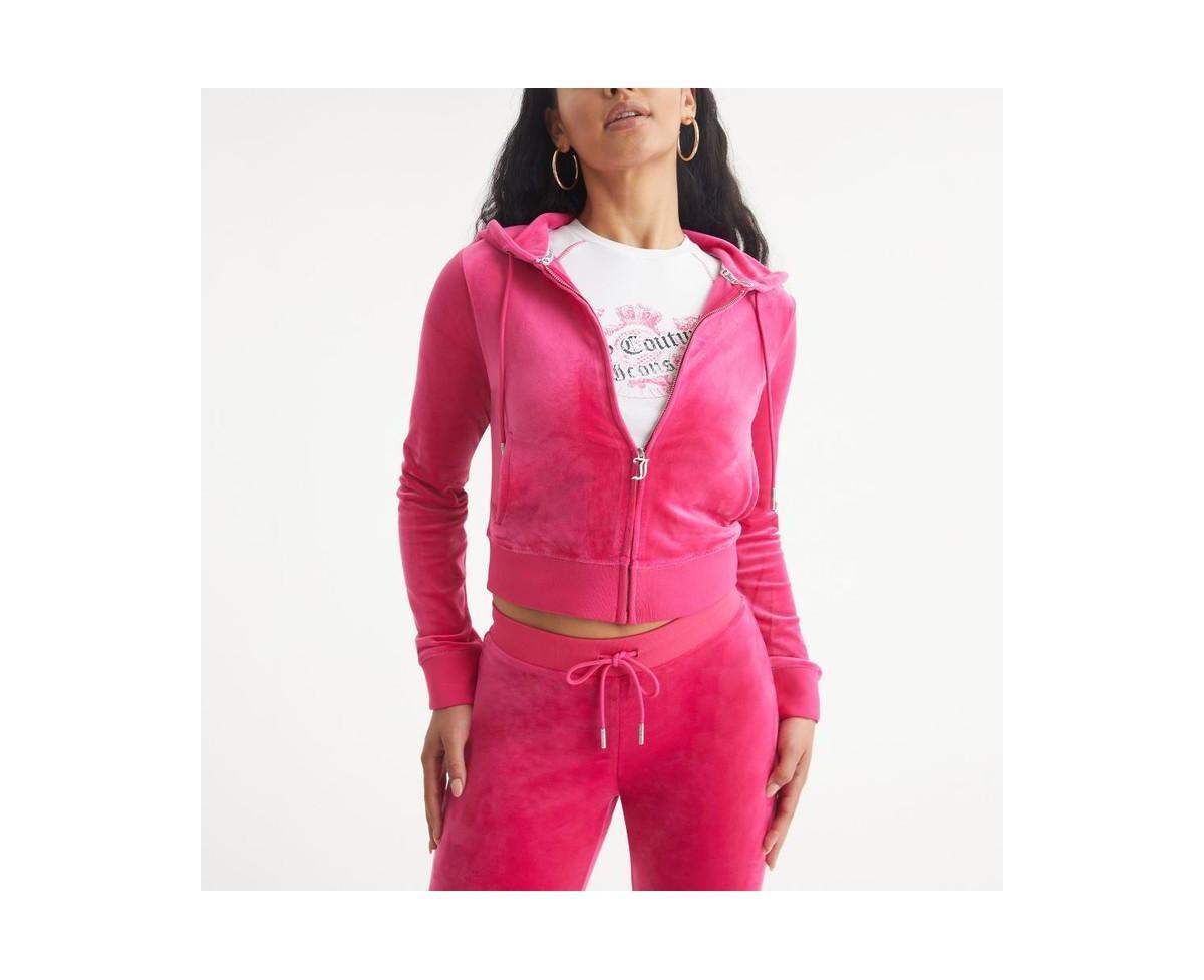 Juicy Couture Womens OG Big Bling Velour Zip-Up Hoodie Product Image