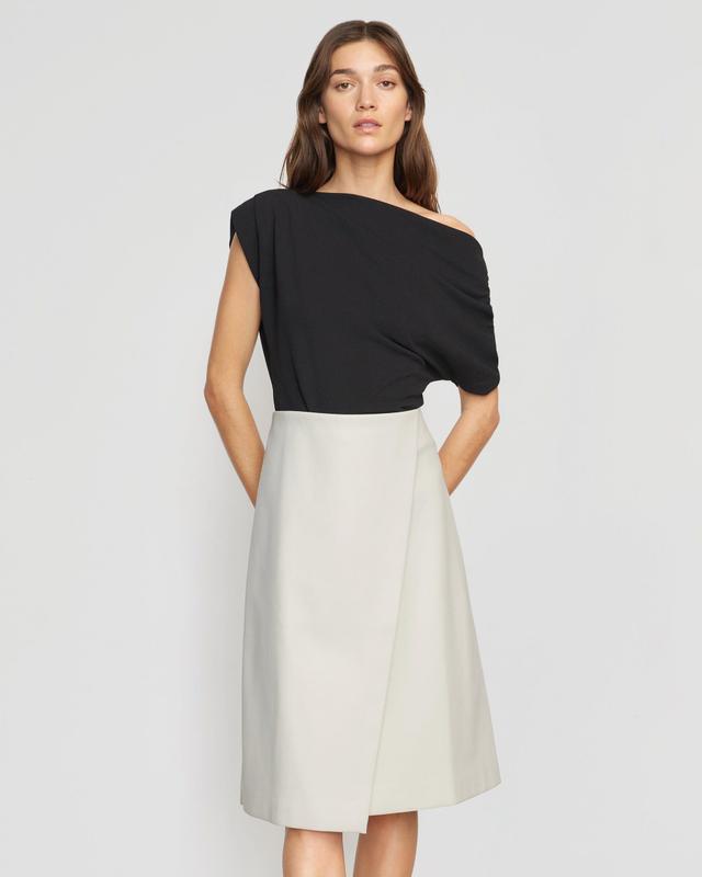 Alba Asymmetric Vegan Leather Skirt Product Image